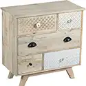 Commode bois patchwork 5 tiroirs nature 3530