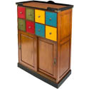 Meuble de rangement bois laiton marine MF136