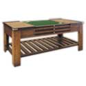 Table à jeux table basse marine bois et cuir MF034