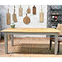 Table bois manguier et recyclé rect gris cj57