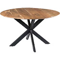 Table à manger ronde 100cm palissandre et acier 1952