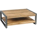 Table basse industrielle acier bois carée 100cm 3485