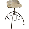 Tabouret de bar industriel bois métal hauteur réglable PH011