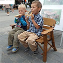 Banc de jardin enfant bois de forme naturelle 2 places