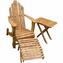 Chaise longue bois et table pliante bois massif