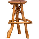 Tabouret de bar bois de forme naturelle en chene massif 47A