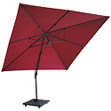 Parasol alu excentré carré 3m pied à roulettes housse