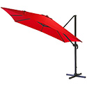 Parasol excentre aluminium carré 250cm pied à dalles housse