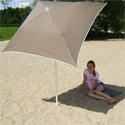 Parasol de plage carré pliant inclinable 130cm av pic à sable