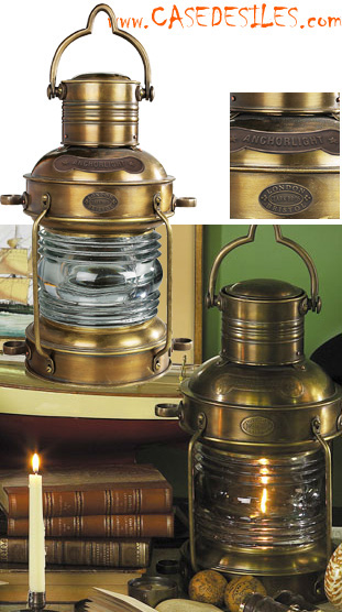 Lampe marine lanterne de mouillage bronze