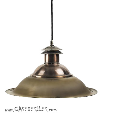 Lampe suspension Charleston laiton et cuivre SL067