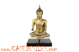 Statue du Bouddha assis en bronze doré AM126G