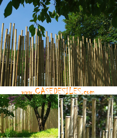 Clôture bambou irrégulier naturel jardin L250-H1.70-200cm