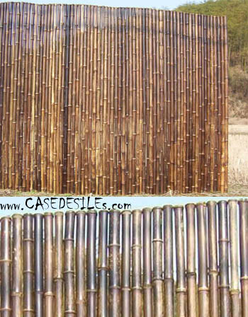 Clôture bambou régulière noire nature L150 - H2.5m