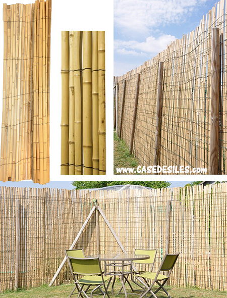 Palissade en bambou naturel  L200 x H200cm en promotion