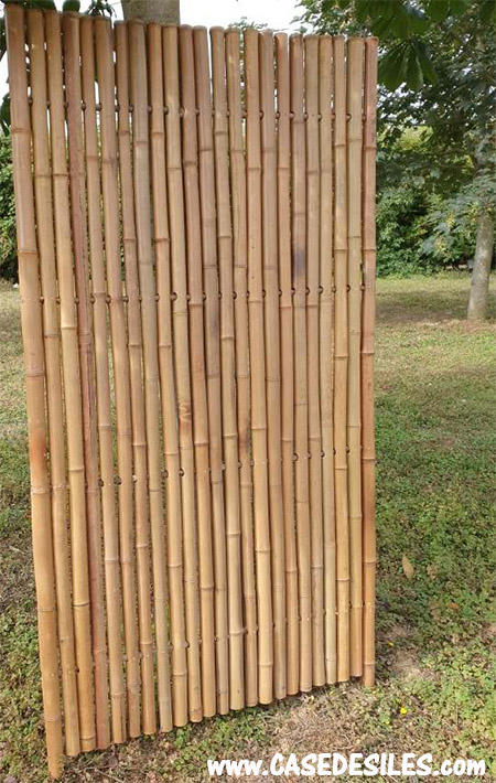 Clôture bambou gros diamètre 6à7cm en 150x250cm