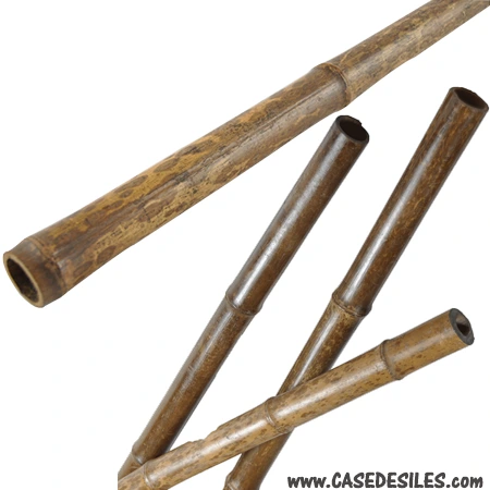 Tiges bambou tigrées lot 5 bâtons D40-50mm L2.95m en promotion