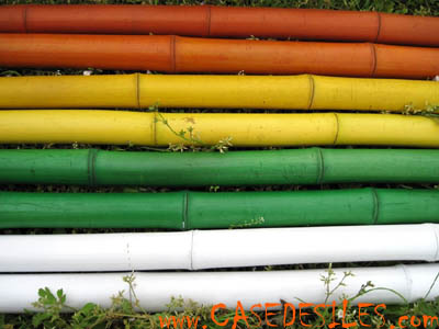 Tiges bambou multicolors Lot 8 D4.5cm-L2.3m Pas Cher Tiges bambou multicolors Lot 8 D4.5cm-L2.3m Pas Cher