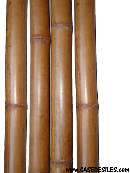 Tiges de bambou naturelles brunies D4-5cm L2.30m en Lot de 4