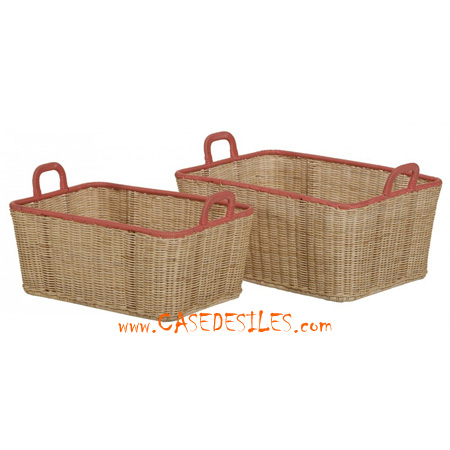 Manne panier à linge rotin pastèque 2xCDIB5WM