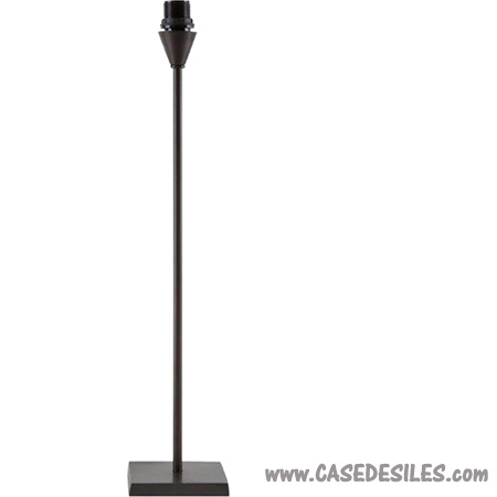 Pied de lampe inox noir à poser hauteur 35 à 52cm