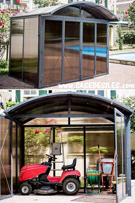 Abri de jardin aluminium fermé 3 côtés polycarbonate 3024-4C Abri de jardin aluminium fermé 3 côtés polycarbonate 3024-4C