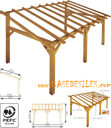 Auvent de terrasse en bois