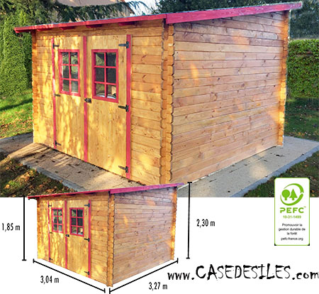 Abri de jardin bois toit multidirectionnel 3030