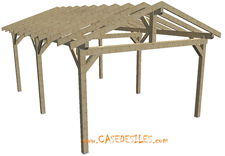 Abri de terrasse bois structure 22.85mc KA4563ST