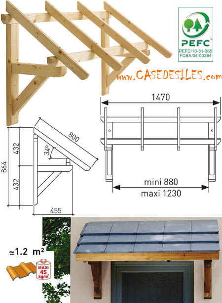 Auvent en Bois pour porte et fenêtre