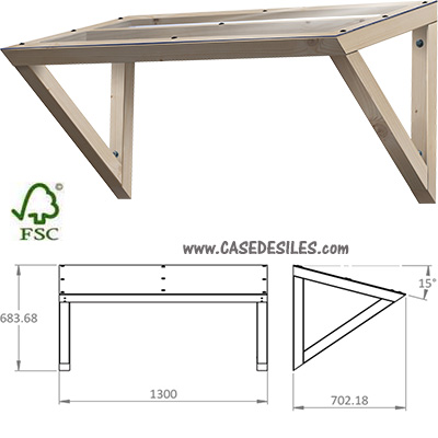 Auvent bois de porte et fenetre 4 pans 130cm 1168 en promotion