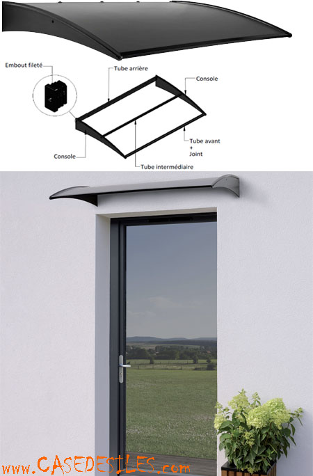 Auvent porte fenetre aluminium et composite 448