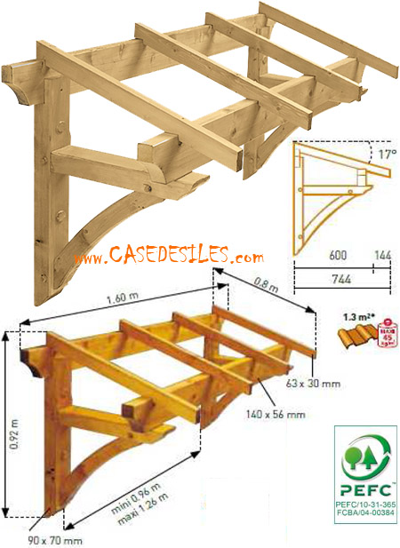 Auvent en Bois pour porte et fenêtre