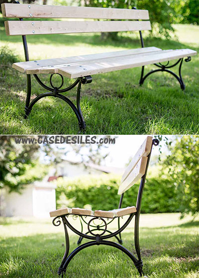 Banc de jardin en bois et métal