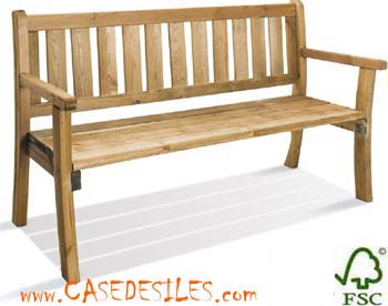 Banc de jardin en bois et métal