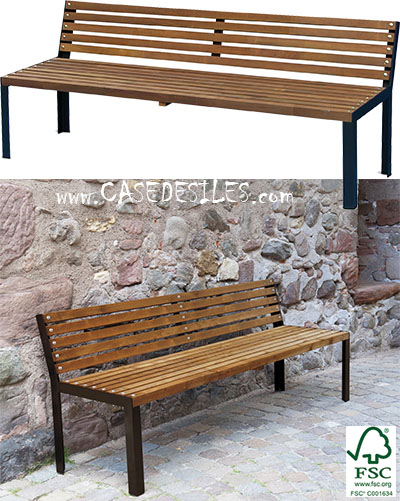 Banc de jardin bois métal Amazone 0100904