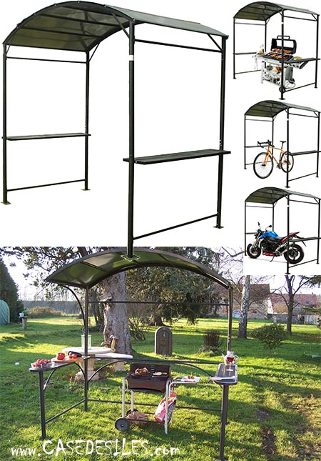 Carport acier inoxydable vélo moto barbecue 1713