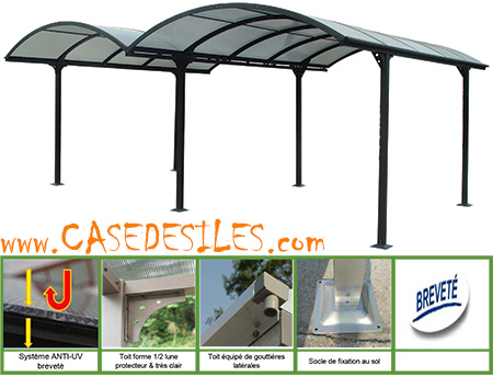 Auvent carport aluminium