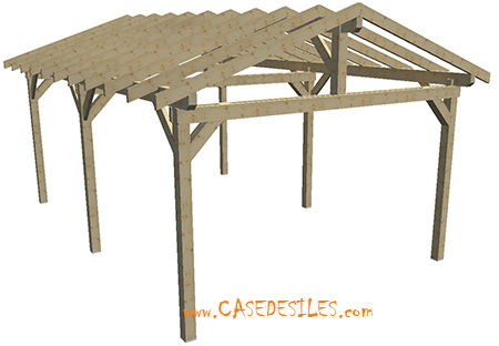 Carport bois structure 22.45mc KA4563ST