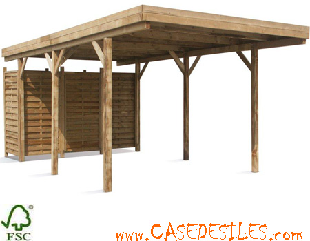 Carport bois autoportant avec abri toiture 0700197