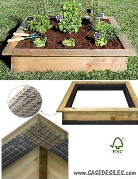 Carré potager bois anti limaces 100x100cm Pratik 1754 Carré potager bois anti limaces 100x100cm Pratik 1754