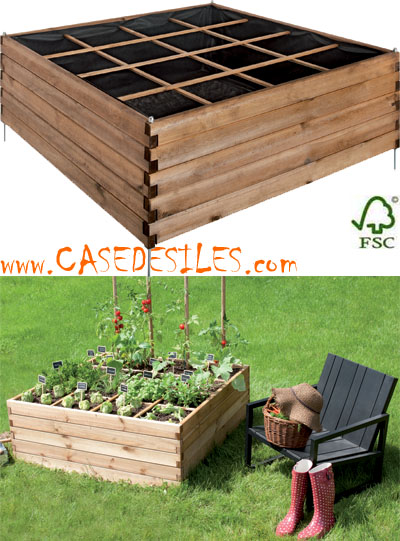 Carré de potager en bois pour culture hors sol