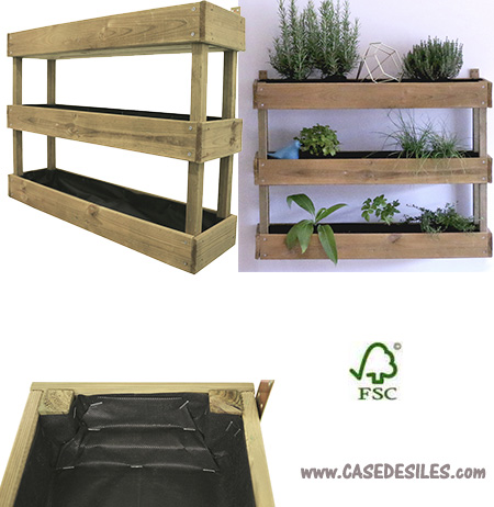 Potager surélevé en bois et métal (Lot de 2)