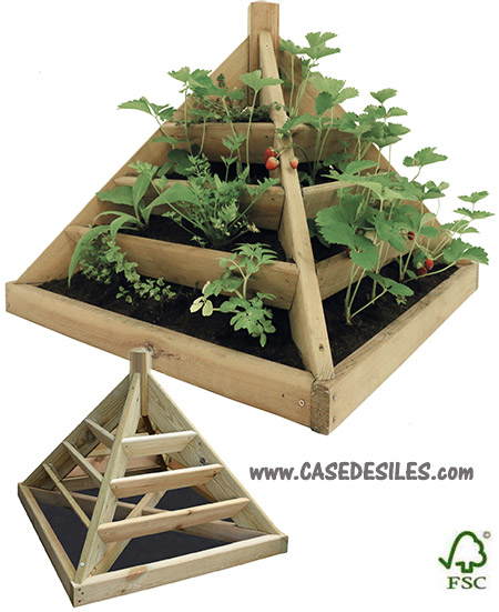 Carré de potager bois pyramidale 80x80cm Pratik 1898