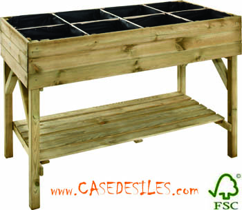 Carré de potager surélevé en bois 135L