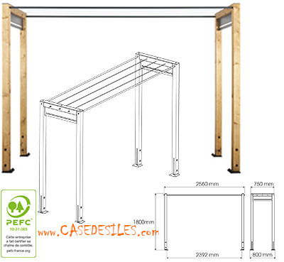 Etendoir à linge bois alu de jardin Nelio 357