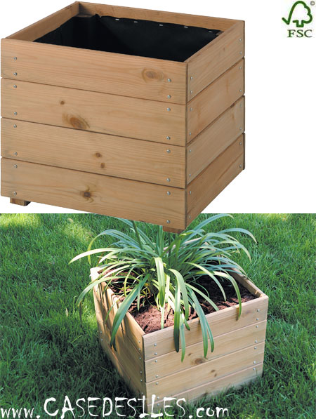 Jardiniere bois modulable carrée 40x40x39.5cm 44L