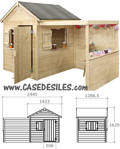 Maisonnette bois cabane pour enfant peinte MA1313