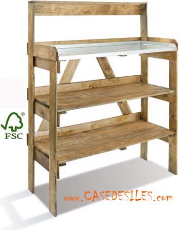 Table préparation jardinage bois zinc 0100133 en promotion