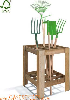 Meuble range outils de jardin en bois 0100515